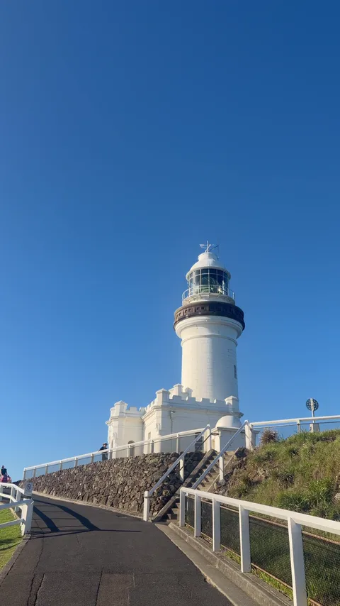Cape Byron Lighthouse under a clear blue sky